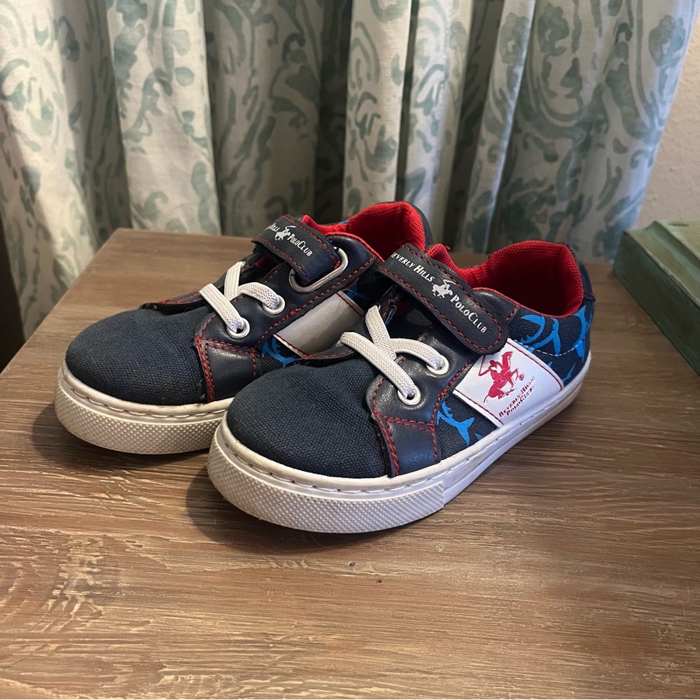 Beverly Hills Polo Club Navy and Red Kids Sneakers size toddler 8.